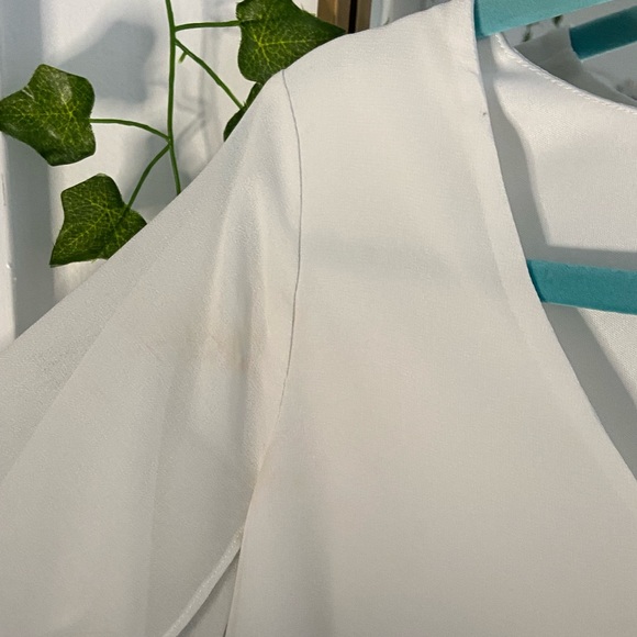 Gorgeous White Chiffon Mini Dress - Picture 6 of 7